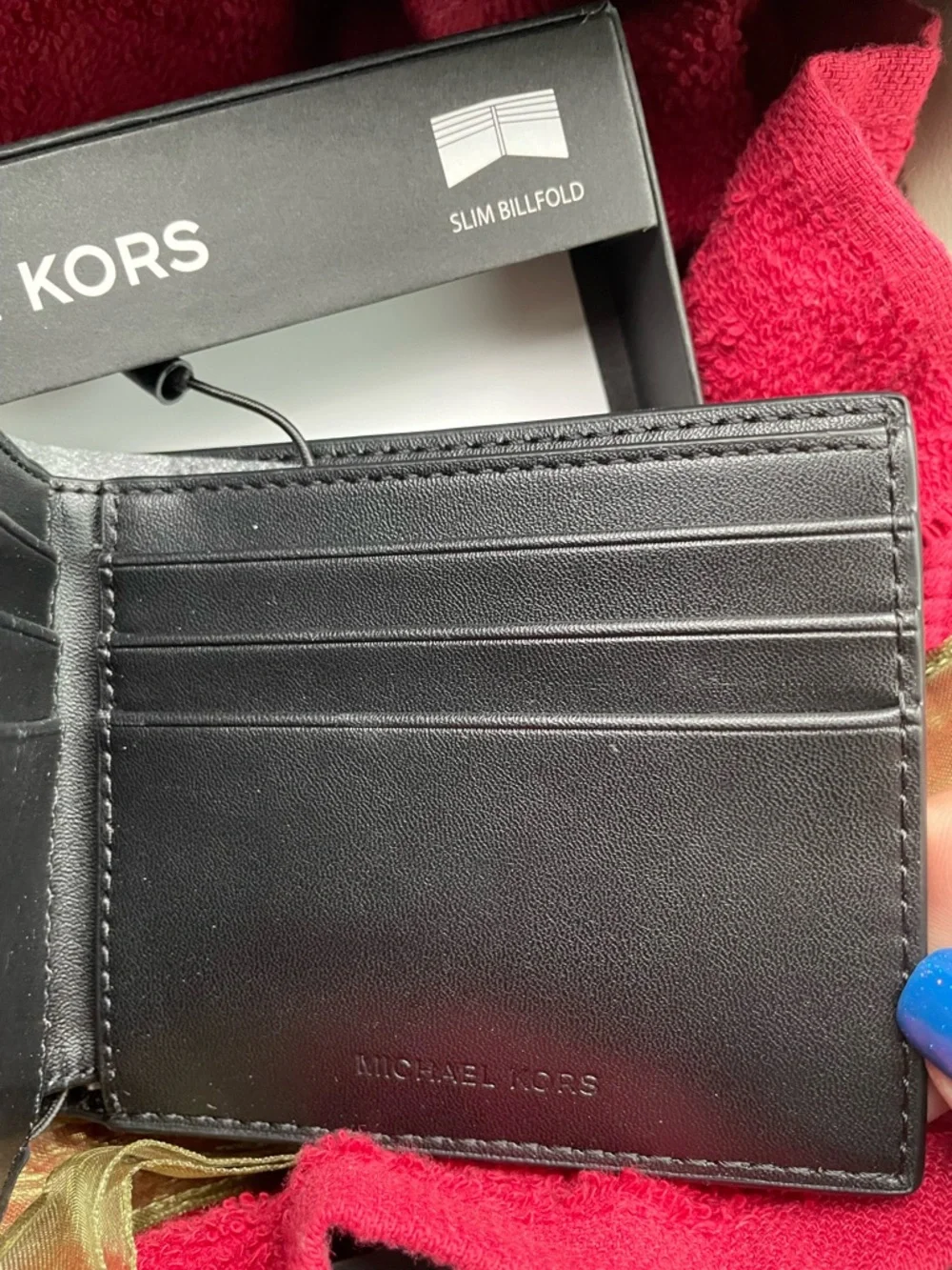 🩶 NWT Authentic Michael Kors Black Slim not bulky “Andy”Wallet Brand New Luxury